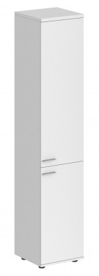 Шкаф высокий 400х400х1955, 2 двери, задняя стенка HDF, правый / корпус белый, фасады белые
